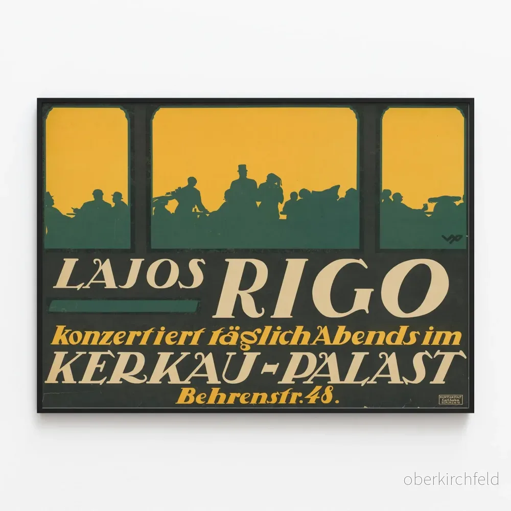 Vintageposter av Lajos Rigo vid Kerkau-Palatset