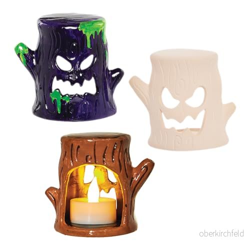 Baker Ross FX641 Te ljushållare i keramik för spöklikt träd 3 st, keramiska Halloween pyssel barn 5063067005512