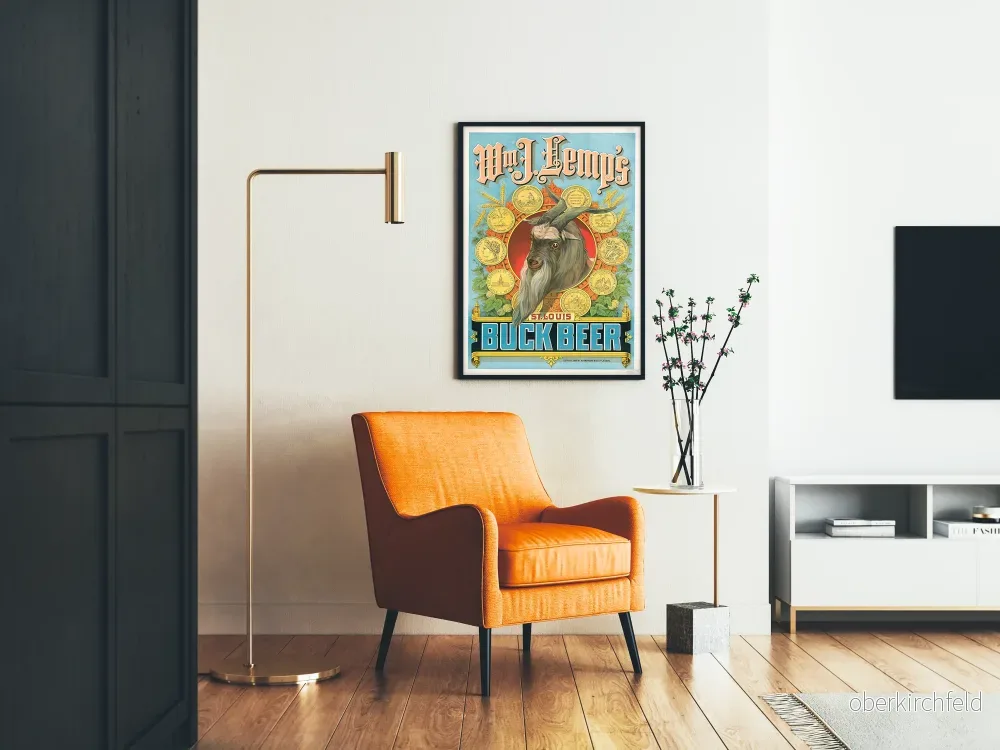 Vintageposter Wm J. Lemp's Buck Beer för väggdekoration - Bild 2