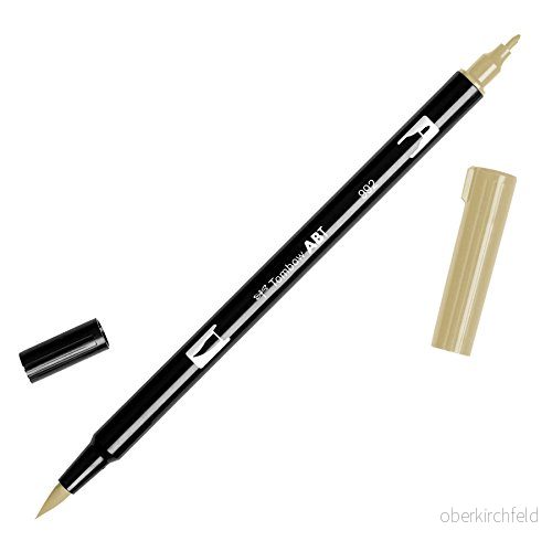 Tombow ABT 992 fiberpenna dubbel borste penna med två spetsar, sand 4901991902297
