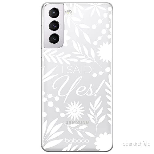 ERT GROUP mobiltelefonfodral för Samsung S21 originalt och officiellt licensierat Babaco mönster I said Yes! 002 Vit optimalt anpassad till formen på mobiltelefonen, gedeeltelijk transparant 5904805773716