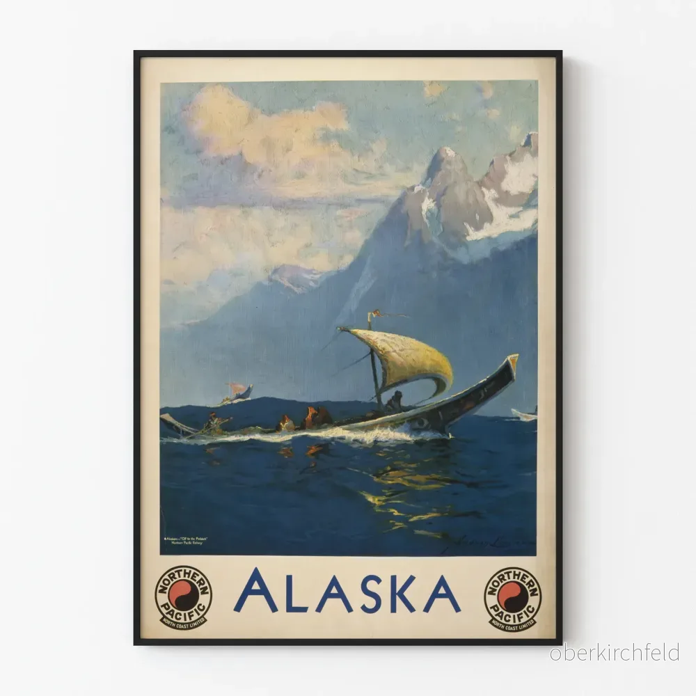 Vintageaffisch Alaska Northern Pacific North Coast Limited