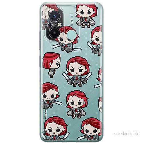 ERT GROUP mobiltelefonfodral för Xiaomi REDMI 12C/ 11A originalt och officiellt licensierat Marvel mönster Black Widow 013 anpassad till formen på mobiltelefonen, gedeeltelijk transparant 5905511846152