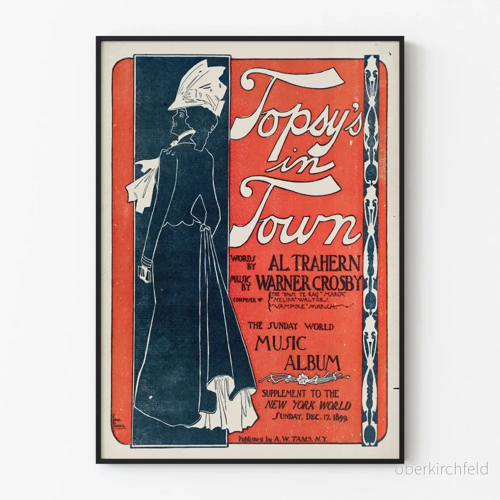 Vintageposter 'Topsy’s in Town' - Retro väggdekoration