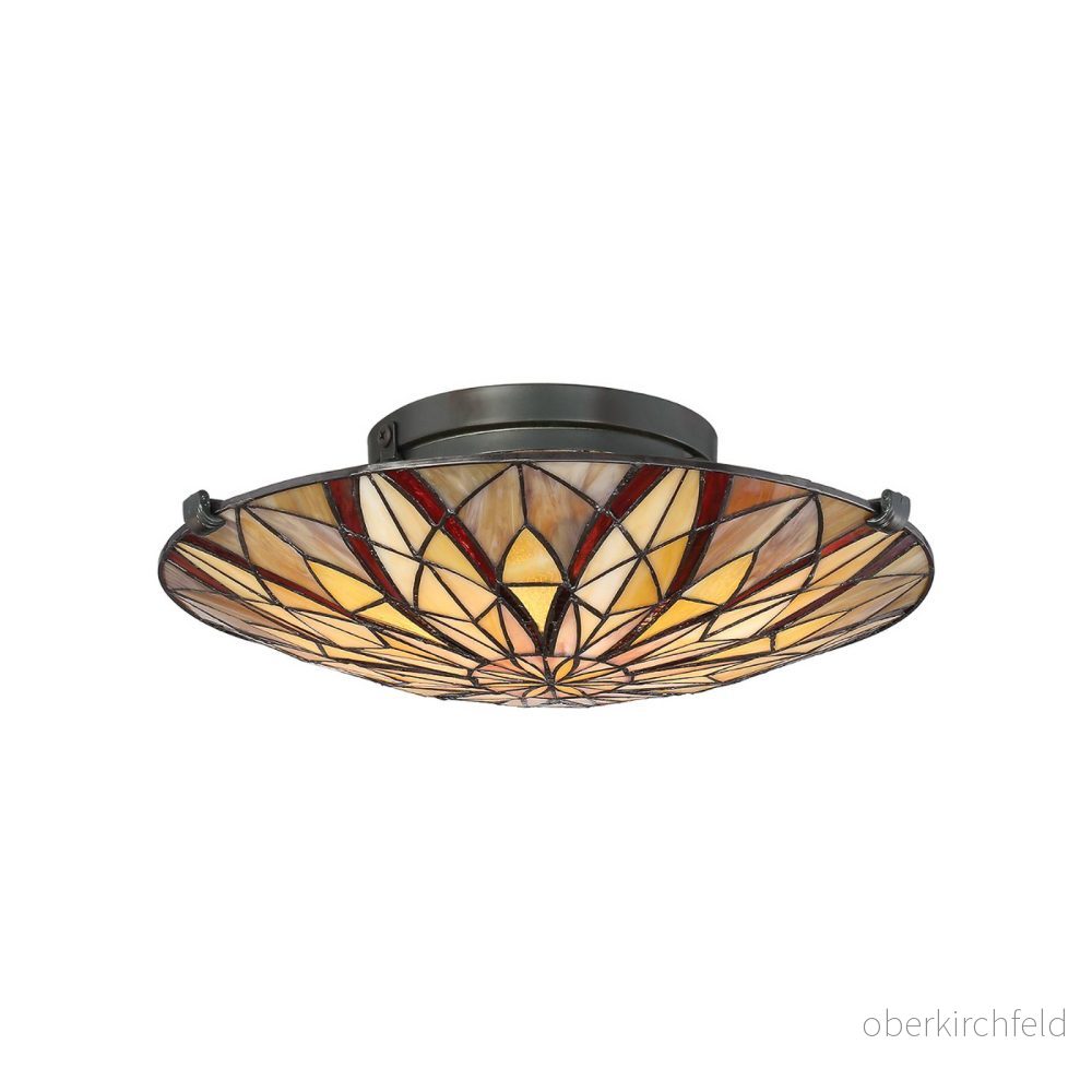QUOIZEL Taklampa Victory med skärm i Tiffany stil 5024005684619