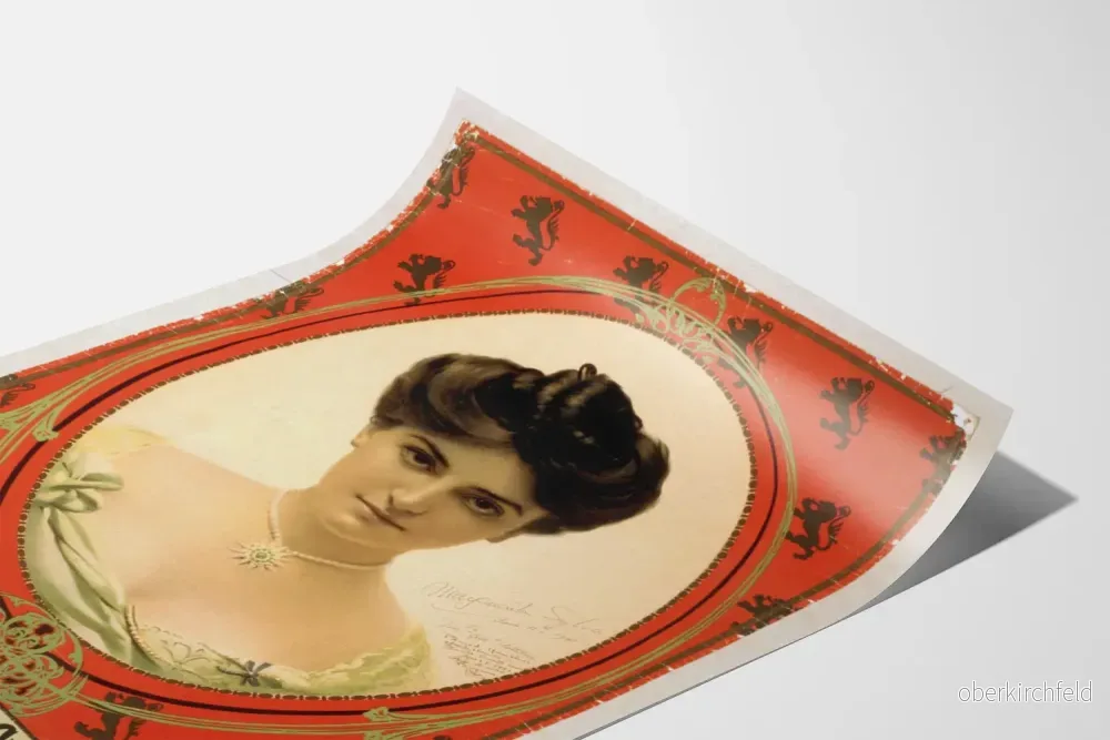 Vintageposter The Princess Chic med röd ram och ornamentalt dekorativ - Bild 3
