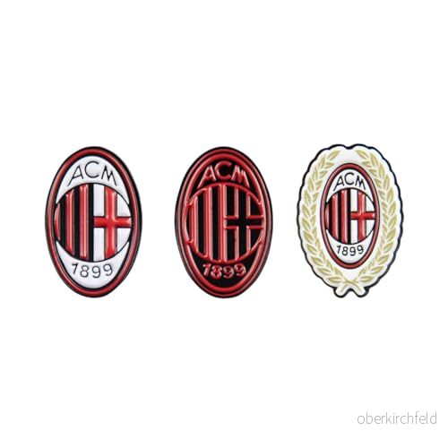 AC Milan Broscher med 3 officiella logotyper, officiell produkt, Metall, Ingen sten 4262438789926 AC Milan Broscher med 3 officiella logotyper, officiell produkt, Metall, Ingen sten 4262438789926