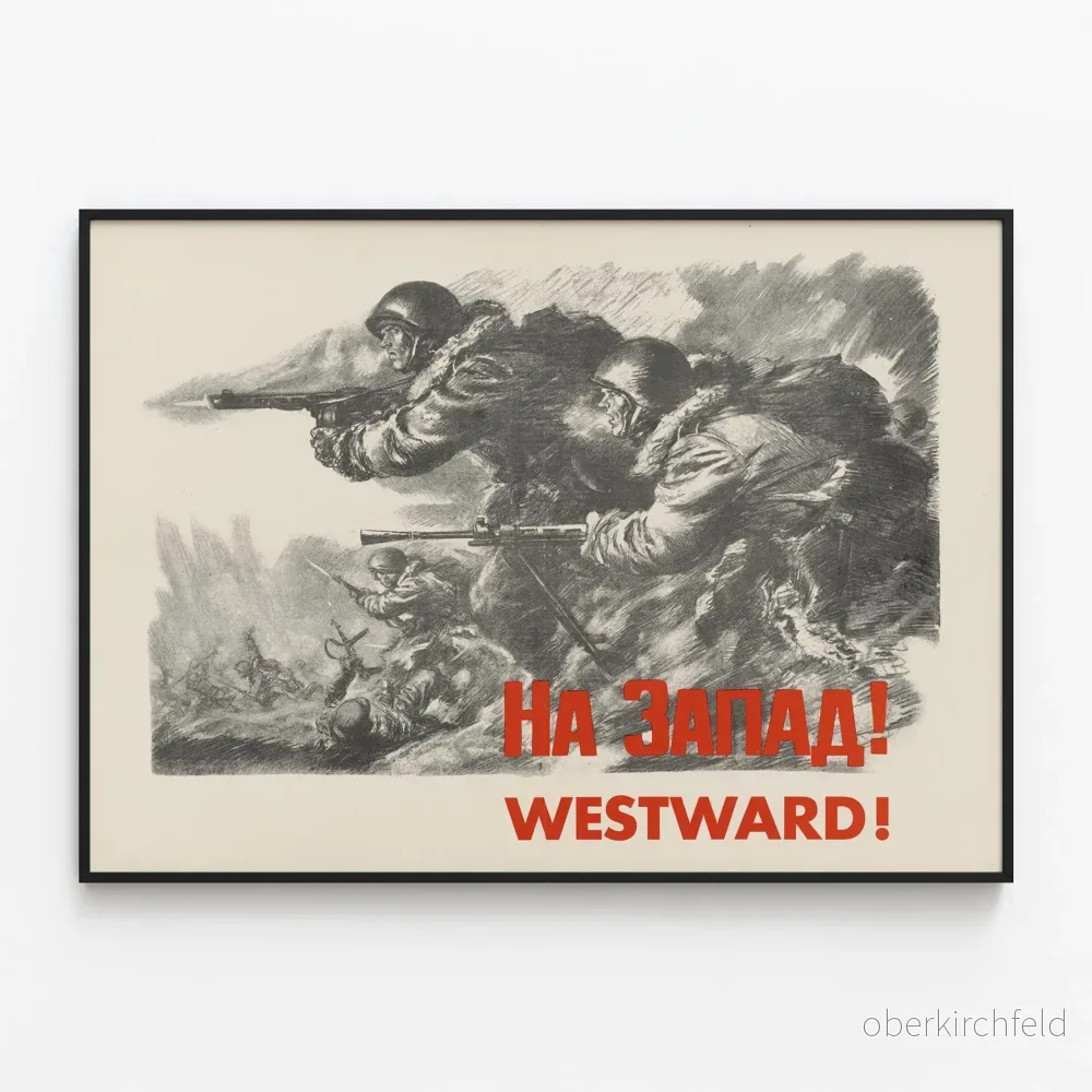 Vintage militärposter "Westward" – Historisk väggdekoration