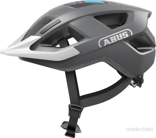 ABUS Aduro 3.0 LED cykelhjälm sportig cityhjälm i snygg design för vardags och sportturer med bakljus dam herr storlek S, grå 4003318412462