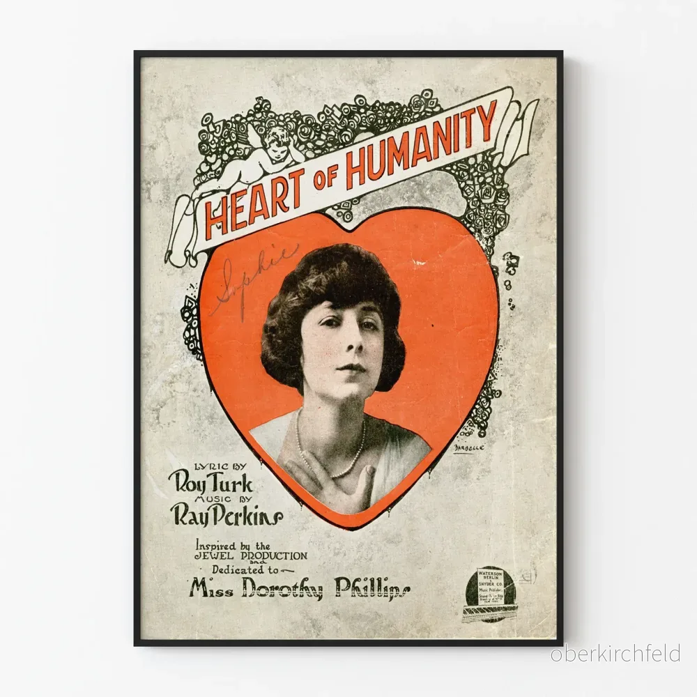 Vintageposter Heart of Humanity dekorativ