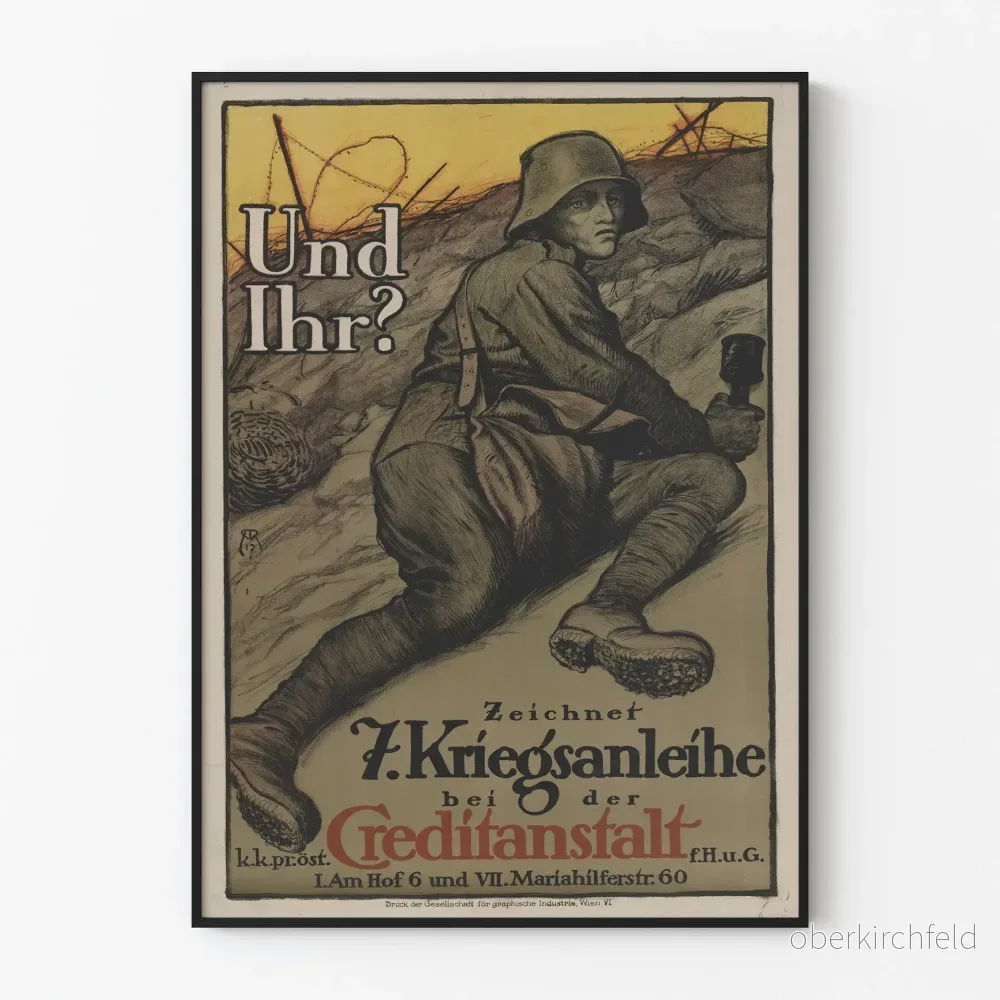 Tysk militär vintageposter för det 7:e krigsplikten