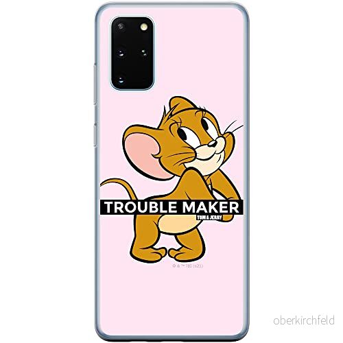 ERT GROUP mobiltelefonfodral för Samsung S20 PLUS / S11 originalt och officiellt licensierat Tom and Jerry mönster 012 Vit anpassad till formen på mobiltelefonen, fodral tillverkad av TPU plast 5904805269196