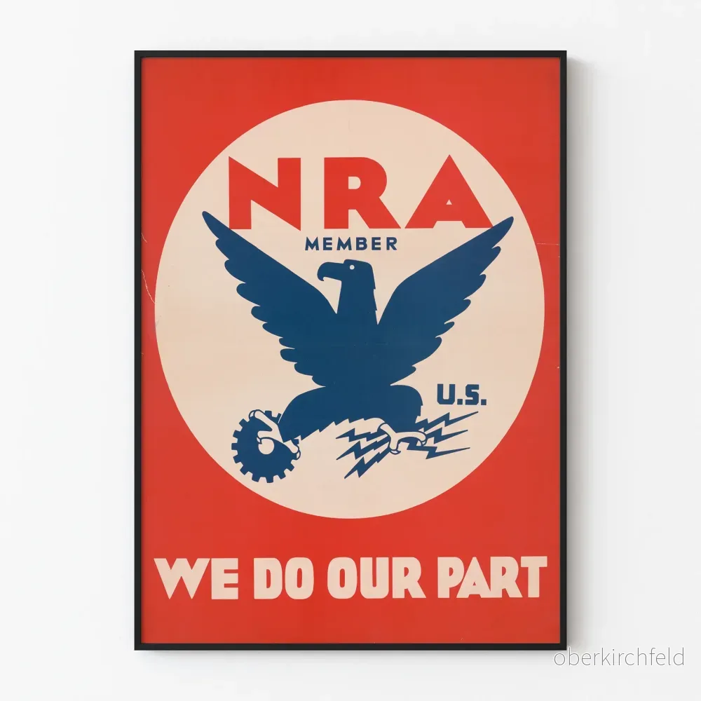 Väggposter NRA-medlem Vi gör vår del vintage röd och blå