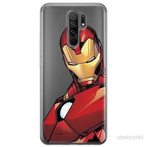 ERT GROUP mobiltelefonfodral för Xiaomi REDMI 9 originalt och officiellt licensierat Marvel mönster Iron Man 005 optimalt anpassad till formen på mobiltelefonen, gedeeltelijk transparant 5903932037357