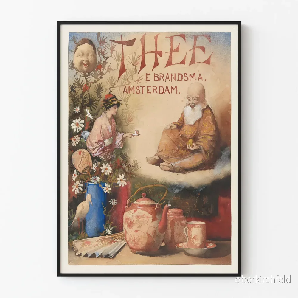 Vintageposter Thé E. Brandsma Amsterdam