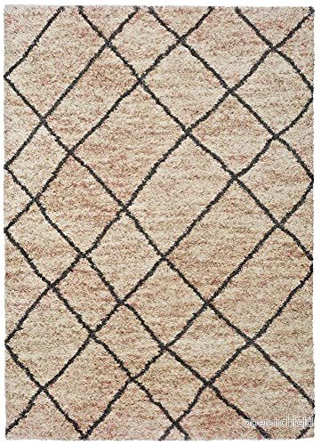 ECCOX Polypropylen Kairo lång hårmatta med Jute Base Mjuk och höghållfast matta Entrématta, Vardagsrum, Matsal, Sovrum, Omklädningsrum Beige (160x230cm) 8434196065277