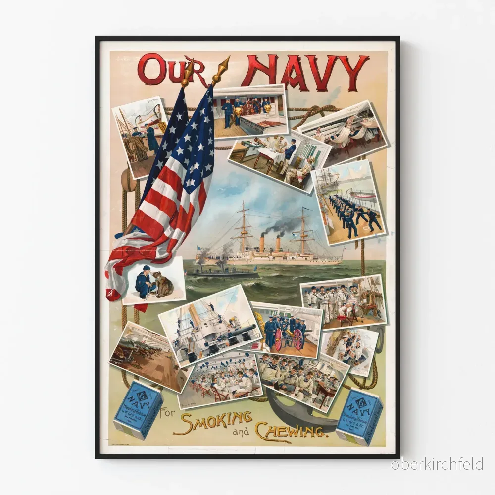 Vintage marinposter från Amerika Our Navy dekorativ