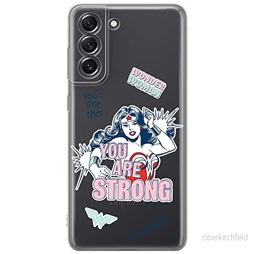 ERT GROUP mobiltelefonfodral för Samsung S21 FE originalt och officiellt licensierat DC mönster Wonder Woman 025 optimalt anpassad till formen på mobiltelefonen, gedeeltelijk transparant 5903932985009