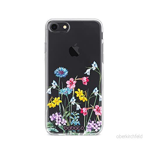 ERT GROUP mobiltelefonfodral för Iphone 7/8/ SE 2/ 3 originalt och officiellt licensierat Babaco mönster Flowers 040 optimalt anpassad till formen på mobiltelefonen, gedeeltelijk transparant 5905131309815