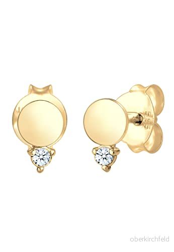 Elli kvinnor 14 ct (585) Gult guld fyrkantig diamant, guld, Diamant 4050878566814
