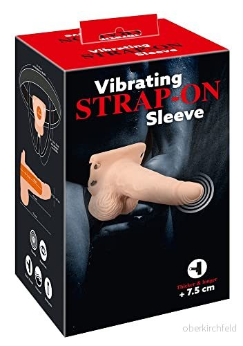 You2Toys Vibrerande Strap On hylsa, Ljus Hudfärgad, 17,5 cm 4024144114504