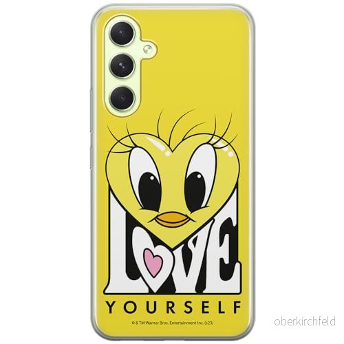 ERT GROUP mobiltelefonfodral för Samsung A54 5G originalt och officiellt licensierat Looney Tunes mönster Tweety 015 optimalt anpassad till formen på mobiltelefonen, fodral tillverkad av TPU plast 5905795097837