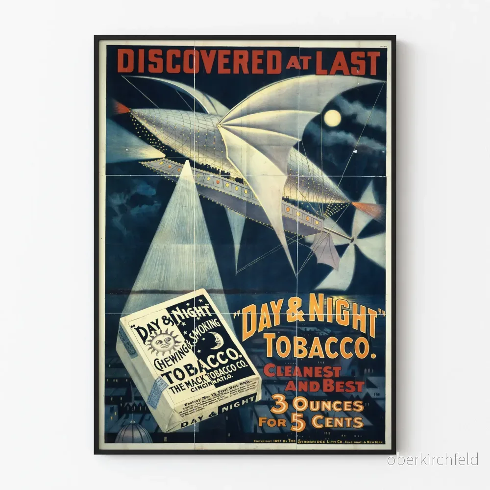Vintage tobak dag- och nattposter väggdekoration
