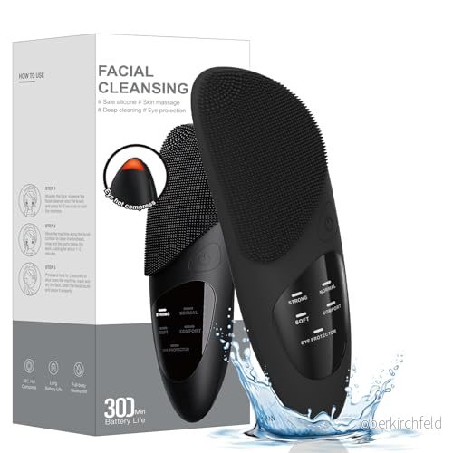 Elektrisk ansiktsrengöringsborste vattentät ultraljud och ansiktsmassageapparat med minnesfunktion, för djuprengöring, anti åldrande mild peeling, ögonmassage 721545563255