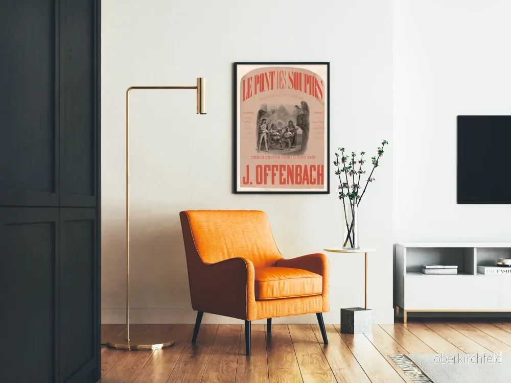 Vintageposter av Le Pont des Soupirs av Offenbach - Väggdekoration för klassisk musik - Bild 2