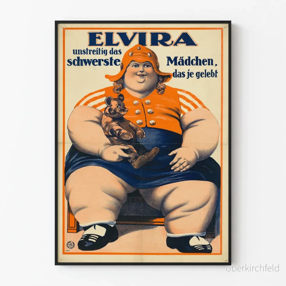 Vintageposter Elvira, världens största pojke