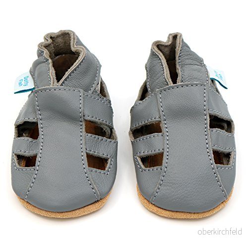 Dotty Fish Unisex baby enkel platt sandal, Sandaler grå 23 EU 7426771386779