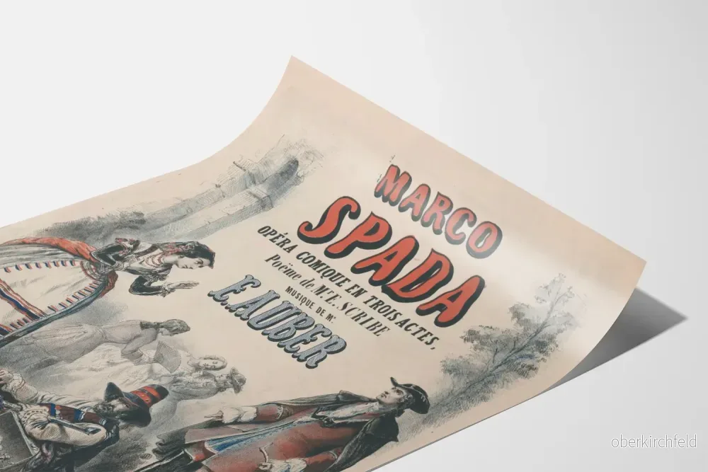 Vintageposter av Marco Spada, Opéra Comique i 3 akter - Bild 3