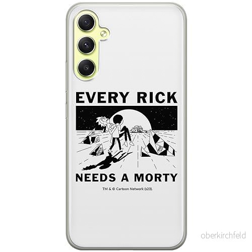 ERT GROUP mobiltelefonfodral för Samsung A34 5G originalt och officiellt licensierat Rick and Morty mönster & 045 anpassad till formen på mobiltelefonen, fodral tillverkad av TPU plast 5905795049843