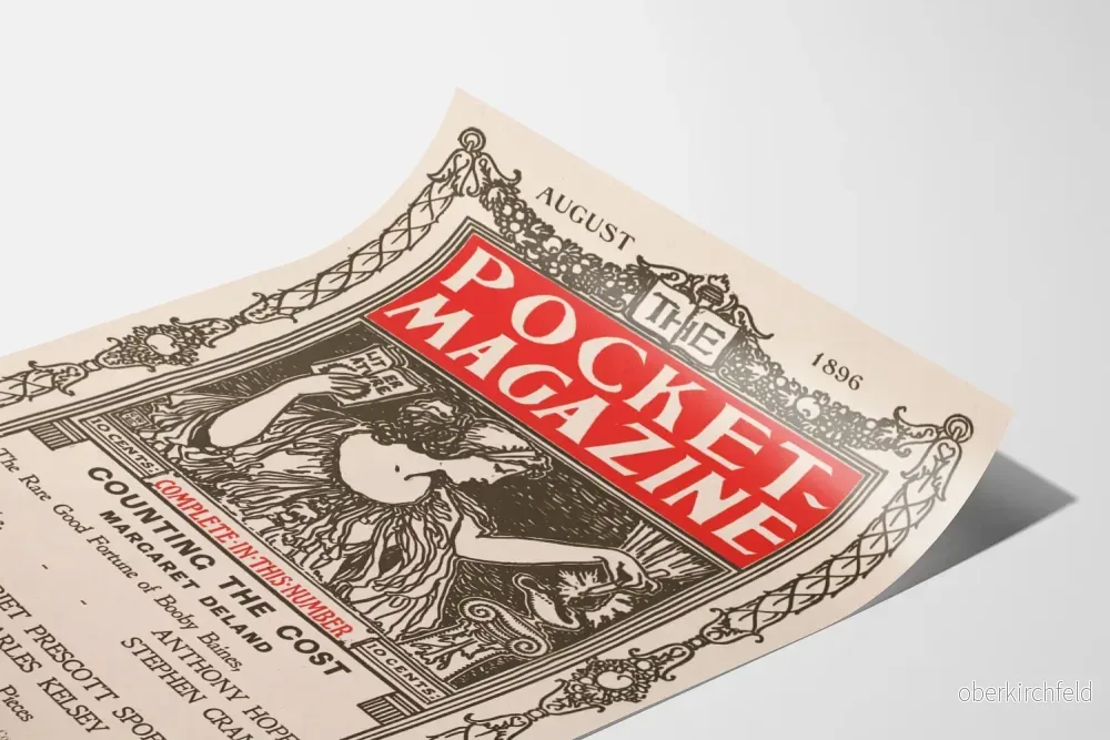 Vintageposter The Pocket Magazine augusti 1896 - Retro väggdekoration - Bild 3