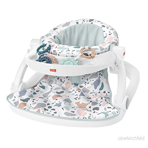 Fisher Price Bärbar barnstol med bricka och två leksaker, Sit Me Up golvsits, Pacific Pebble, HPF45 194735157181