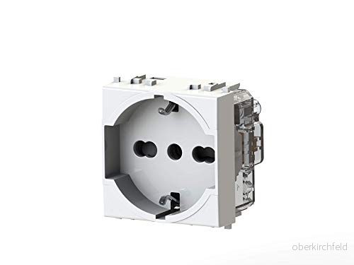 4box Socket schuko typ P40 kompatibel med Vimar Plana, Vit 8053839320858