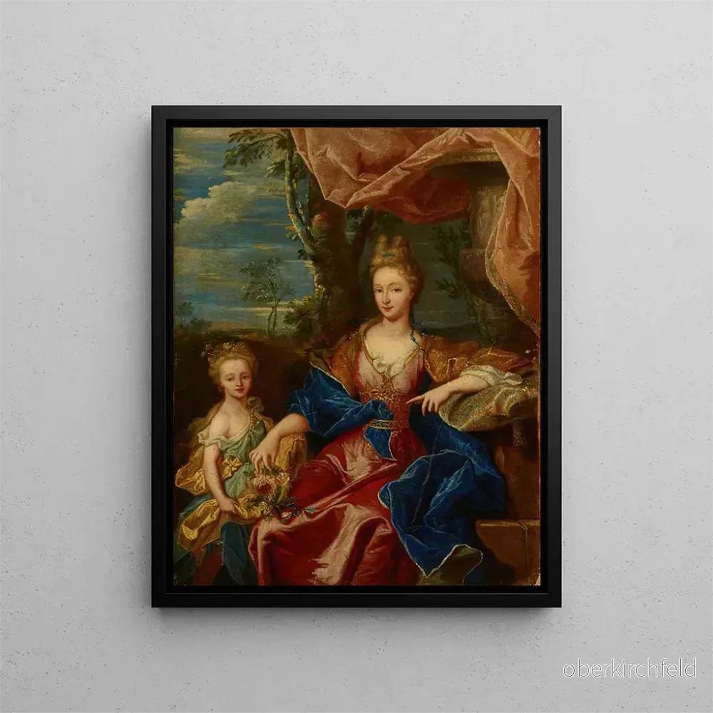 Målning av porträtt av markgrevinnan Catherine de Besenval född Bielinska - Efter Hyacinthe Rigaud | Konsttryck