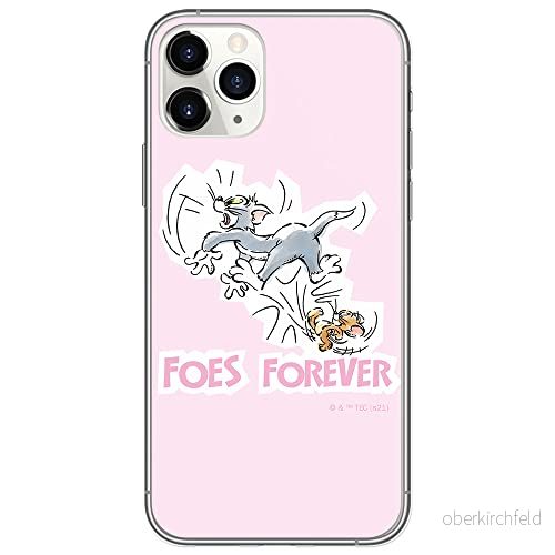 ERT GROUP mobiltelefonfodral för Apple Iphone 11 PRO MAX originalt och officiellt licensierat Tom and Jerry mönster 010 Vit anpassad till formen på mobiltelefonen, fodral tillverkad av TPU plast 5904805266553