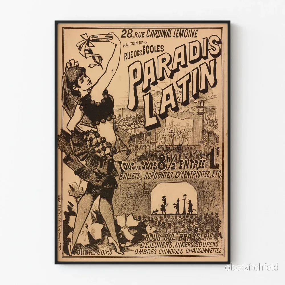 Vintageposter Paradis Latin - Retro väggdekoration