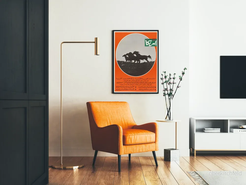 Vintage väggdekorposter med galopperande hästar - Bild 2