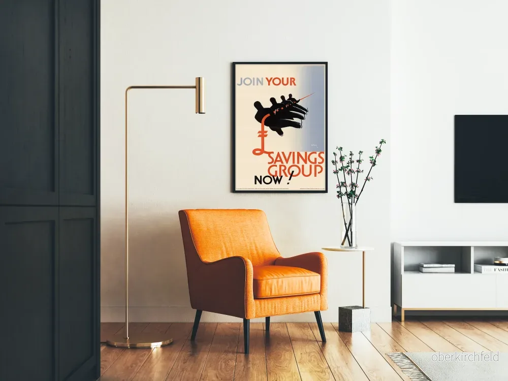 Vintageposter Join Your Savings Group Now för väggdekoration - Bild 2
