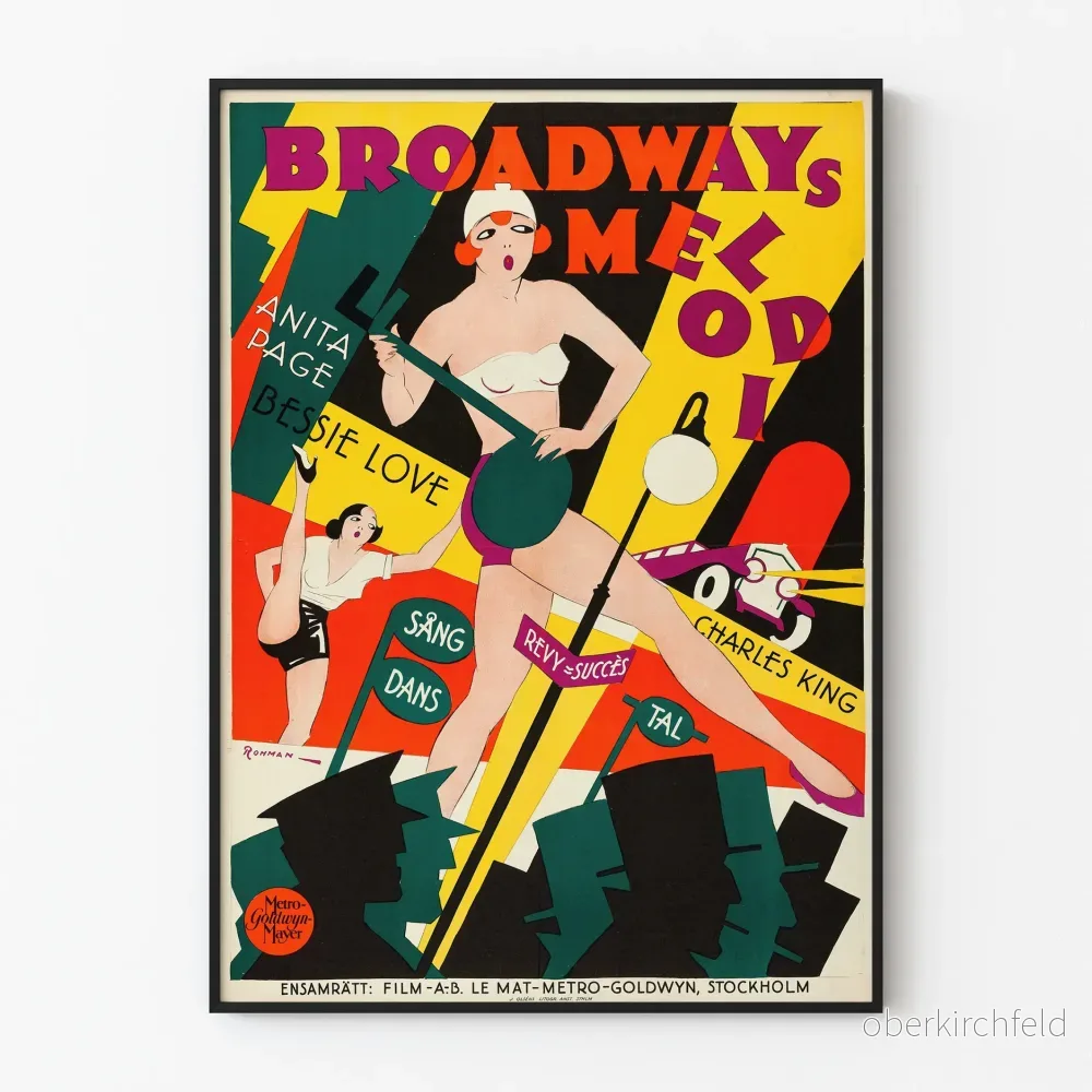 Vintageaffisch Broadway Melody - Väggdekoration Teater och Musik