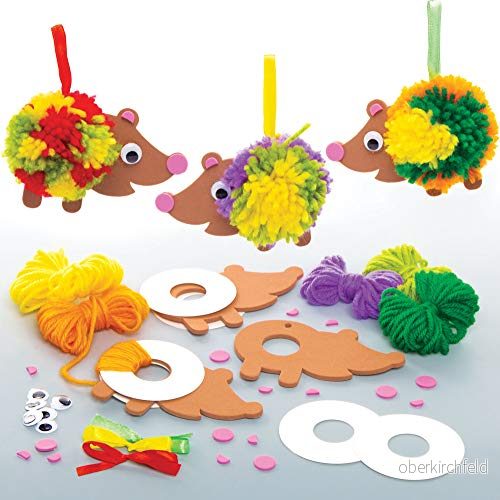 Baker Ross AW938 igelkott pompset, konst och hantverk för barn, 3 stycken, olika 5051174097858