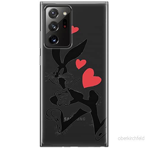 ERT GROUP mobiltelefonfodral för Samsung GALAXY NOTE 20 ULTRA originalt och officiellt licensierat Looney Tunes mönster Bugs 002 anpassad till formen på mobiltelefonen, gedeeltelijk transparant 5903040361863