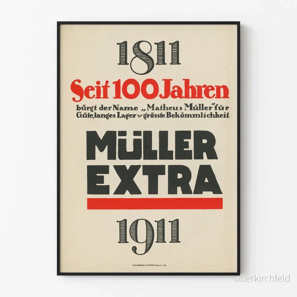 Vintageposter Müller Extra 1811-1911 jubileum