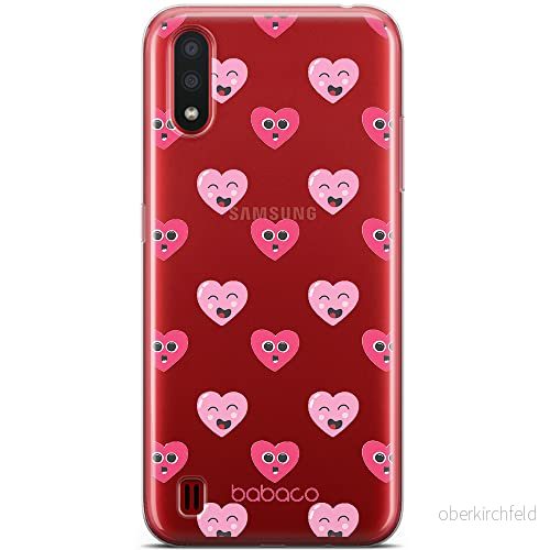 ERT GROUP mobiltelefonfodral för Samsung A01 originalt och officiellt licensierat Babaco mönster Hearts 006 optimalt anpassad till formen på mobiltelefonen, gedeeltelijk transparant 5904805019272
