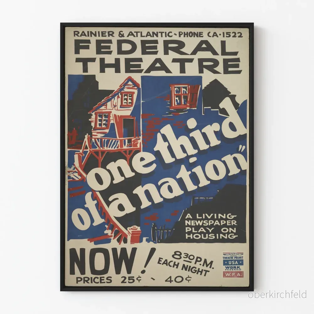 Vintageaffisch Federalteatern - En tredjedel av en nation