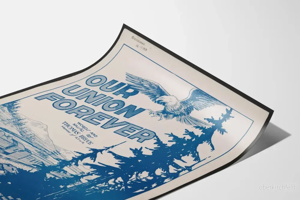 Vintageaffisch Our Union Forever - Dekorativ poster med tåg och örn - Bild 3