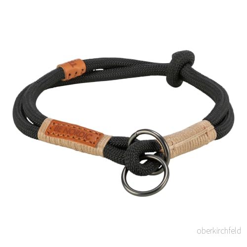 TRIXIE Zug Stopp BE Nordic S M hundhalsband svart/sand bekvämt för små och medelstora hundar med dragbegränsning Robust elegant 17265 4053032663381