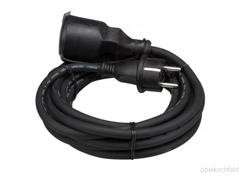 Perel EC05R15 gummiförlängningskabel 5 m svart 5410329407643
